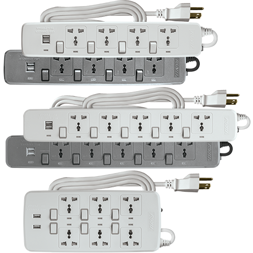 Power Extension Cord Individual Switches & 2 USB Ports