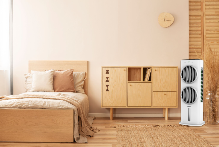 Firefly air cooler in the bedroom