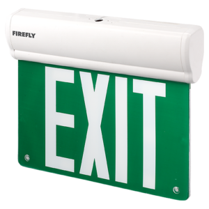 FIREFLY 1.2V Green Double-Faced Exit Light with Wall/Ceiling Mount Option 350mAh Ni-CD Battery