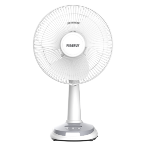 FIREFLY 12" Rechargeable Desk Fan with Emergency Solar Panel and Lamps