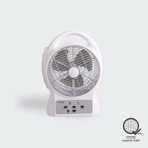FIREFLY 8” Oscillating 3-Speed Fan with USB Mobile Phone Charger & 24 LED Desk Lamp