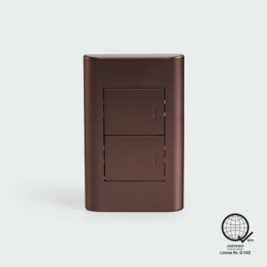 Plano two gang switch Set- Dark Wood