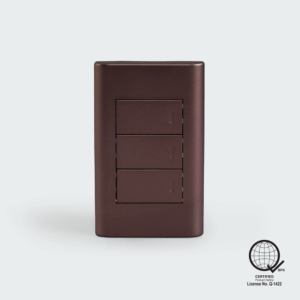 Plano three gang switch set- Dark Wood