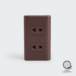 Plano two gang outlet Set- Dark Wood
