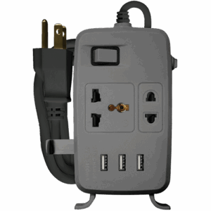 ROYU 2 Gang w/ 3USB Charger & 1Switch,Gray