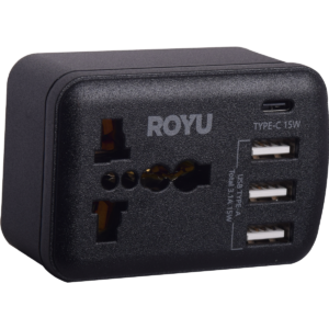 ROYU Int Adapter w/ USB (3A+1C) Black