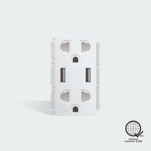 ROYU Duplex Universal Outlet with 2 USB Ports