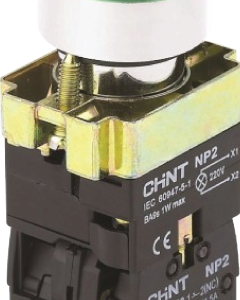 CHINT Illuminated PB, 220V 1NO+1NC Green