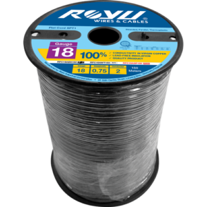 ROYU 0.75mm2 #18 AWG Flat Cord BLACK 150M