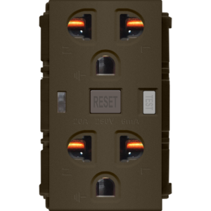 Plano Duplex GFCI Outlet Dark Gray