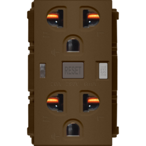 Plano Duplex GFCI Outlet Dark Wood