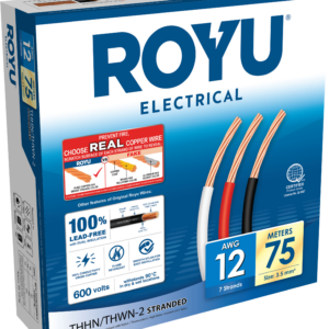 ROYU 3.5mm2 #12 AWG THHN Stranded Black 75M