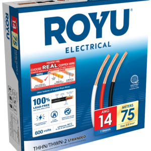 ROYU 2.0mm2 #14 AWG THHN Stranded Black 75M