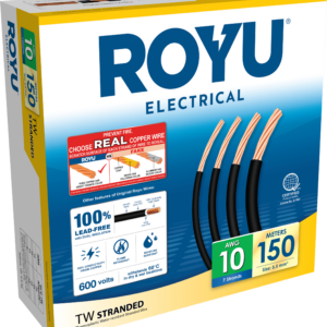 ROYU 5.5mm2  #10 AWG TW Stranded  Black 150M