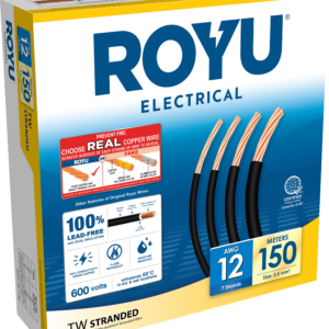 ROYU 3.5mm2  #12 AWG TW Stranded  Black 150M